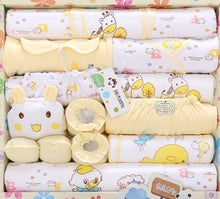 Load image into Gallery viewer, 18 piece Newborn Baby Girl Boy Clothing Set 100% Cotton Infant Boy Clothing Suit Baby Girl Clothes Outfits Pants Hat Bib Gloves
