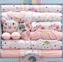 Load image into Gallery viewer, 18 piece Newborn Baby Girl Boy Clothing Set 100% Cotton Infant Boy Clothing Suit Baby Girl Clothes Outfits Pants Hat Bib Gloves
