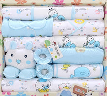 Load image into Gallery viewer, 18 piece Newborn Baby Girl Boy Clothing Set 100% Cotton Infant Boy Clothing Suit Baby Girl Clothes Outfits Pants Hat Bib Gloves
