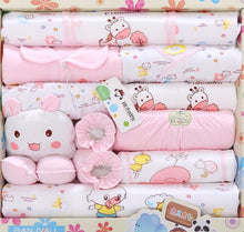Load image into Gallery viewer, 18 piece Newborn Baby Girl Boy Clothing Set 100% Cotton Infant Boy Clothing Suit Baby Girl Clothes Outfits Pants Hat Bib Gloves
