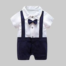 Load image into Gallery viewer, New Born Baby Clothing Summer Gentleman Rompers 0-12M Baby Boys Cotton Jumpsuit Baby Body Clothes Newborn Unisex Thin Costumes
