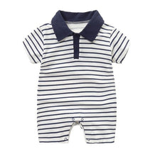 Load image into Gallery viewer, New Born Baby Clothing Summer Gentleman Rompers 0-12M Baby Boys Cotton Jumpsuit Baby Body Clothes Newborn Unisex Thin Costumes
