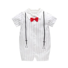 Load image into Gallery viewer, New Born Baby Clothing Summer Gentleman Rompers 0-12M Baby Boys Cotton Jumpsuit Baby Body Clothes Newborn Unisex Thin Costumes
