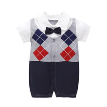 Load image into Gallery viewer, New Born Baby Clothing Summer Gentleman Rompers 0-12M Baby Boys Cotton Jumpsuit Baby Body Clothes Newborn Unisex Thin Costumes
