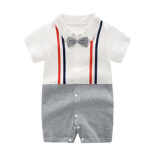 Load image into Gallery viewer, New Born Baby Clothing Summer Gentleman Rompers 0-12M Baby Boys Cotton Jumpsuit Baby Body Clothes Newborn Unisex Thin Costumes
