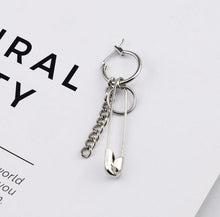 Load image into Gallery viewer, Jisensp Korean Fashion Style Punk Bangtnn Boys Earrings for Men Asymmetric Pop Jewelry V DNA Earrings Friendship Party Gift
