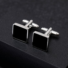 Load image into Gallery viewer, Classic Geometry of the Square Copper  Black  Men Cufflink Luxury gift Party Wedding Suit Shirt  French Cuff Links Free Shipping

