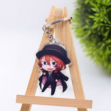 Load image into Gallery viewer, 2019 Bungo Stray Dogs Keychain Double Sided Key Chain Acrylic Pendant Anime Accessories Cartoon Key Ring
