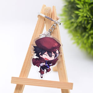 2019 Bungo Stray Dogs Keychain Double Sided Key Chain Acrylic Pendant Anime Accessories Cartoon Key Ring