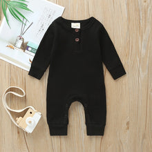 Load image into Gallery viewer, 2020 Baby Spring Autumn Clothing Newborn Infant Baby Boy Girl Cotton Romper Knitted Ribbed Jumpsuit Solid Clothes Warm Outfit
