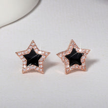 Load image into Gallery viewer, Cute Korean Earrings Heart Bling Zircon Stone Rose Gold Stud Earrings for Women Fashion Jewelry 2019 New Gift
