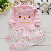 Load image into Gallery viewer, 2pcs Autumn Winter Baby Girls Boys Clothes Cartoon Long-Sleeve T-Shirt + Pant Suit Girls Clothing Set Children Clothing
