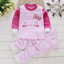 Load image into Gallery viewer, 2pcs Autumn Winter Baby Girls Boys Clothes Cartoon Long-Sleeve T-Shirt + Pant Suit Girls Clothing Set Children Clothing
