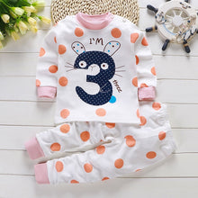 Load image into Gallery viewer, 2pcs Autumn Winter Baby Girls Boys Clothes Cartoon Long-Sleeve T-Shirt + Pant Suit Girls Clothing Set Children Clothing
