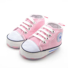 Load image into Gallery viewer, New Canvas Classic Sports Sneakers Newborn Baby Boys Girls First Walkers Shoes Infant Toddler Soft Sole Anti-slip Baby Shoes
