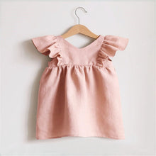 Load image into Gallery viewer, Linen Baby Dresses Summer Girls Clothes Princess Dress 1st Birthday Party Dress For Girl Cute Infant toddler Girls Clothing
