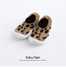 Load image into Gallery viewer, baby cartoon anti-skid floor socks,spring and summer leopard print children's rubber sole shoes,  baby toddlers'shoes and socks
