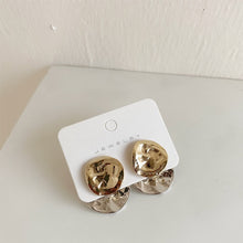 Load image into Gallery viewer, AOMU 2020 S925 Silver Geometric Irregular Disc Folds Gold Silver Color Metal Stud Earrings for Women Gift Party Jewelry Gift
