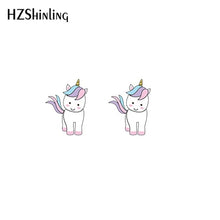 Load image into Gallery viewer, 2019 New Cute Unicorn Acrylic Earring Baby Unicorn Resin Earring Epoxy Art Stud Earrings Gifts Girl Boy
