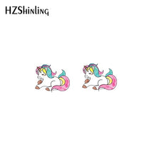 Load image into Gallery viewer, 2019 New Cute Unicorn Acrylic Earring Baby Unicorn Resin Earring Epoxy Art Stud Earrings Gifts Girl Boy
