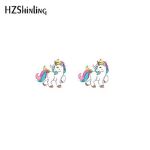 Load image into Gallery viewer, 2019 New Cute Unicorn Acrylic Earring Baby Unicorn Resin Earring Epoxy Art Stud Earrings Gifts Girl Boy
