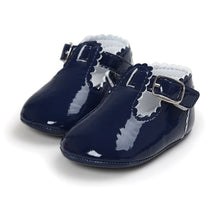 Load image into Gallery viewer, 12 Color Fashion Baby Girls Baby Shoes Cute Newborn First Walker Shoes Infant Letter Princess Soft Sole Bottom Anti-slip Shoes
