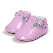 Load image into Gallery viewer, 12 Color Fashion Baby Girls Baby Shoes Cute Newborn First Walker Shoes Infant Letter Princess Soft Sole Bottom Anti-slip Shoes
