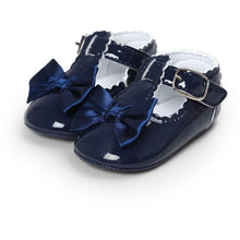 Load image into Gallery viewer, 12 Color Fashion Baby Girls Baby Shoes Cute Newborn First Walker Shoes Infant Letter Princess Soft Sole Bottom Anti-slip Shoes
