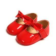 Load image into Gallery viewer, 12 Color Fashion Baby Girls Baby Shoes Cute Newborn First Walker Shoes Infant Letter Princess Soft Sole Bottom Anti-slip Shoes
