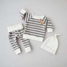 Load image into Gallery viewer, 3PCS Baby Clothing Sets 0-18M Newborn Baby Boys Girls Top T shirt+Pants+Hat Striped Outfits Set Cotton Clothes
