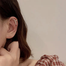Load image into Gallery viewer, GHIDBK Dainty Five Round Pearls Ear Clip Non Pierced Ear Cuff with Fake Pearl Simple Delicate Ear Climber Fashion Bridal Jewelry

