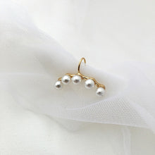 Load image into Gallery viewer, GHIDBK Dainty Five Round Pearls Ear Clip Non Pierced Ear Cuff with Fake Pearl Simple Delicate Ear Climber Fashion Bridal Jewelry
