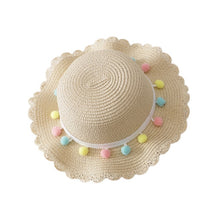 Load image into Gallery viewer, Children Girl Fashion Concise Casual Cute Sweet Breathable Sunscreen Beach Sun Hat With Bag Toddler Girls Accessories 1-8Y
