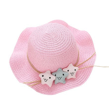 Load image into Gallery viewer, Children Girl Fashion Concise Casual Cute Sweet Breathable Sunscreen Beach Sun Hat With Bag Toddler Girls Accessories 1-8Y
