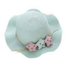 Load image into Gallery viewer, Children Girl Fashion Concise Casual Cute Sweet Breathable Sunscreen Beach Sun Hat With Bag Toddler Girls Accessories 1-8Y
