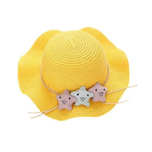 Load image into Gallery viewer, Children Girl Fashion Concise Casual Cute Sweet Breathable Sunscreen Beach Sun Hat With Bag Toddler Girls Accessories 1-8Y
