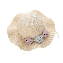 Load image into Gallery viewer, Children Girl Fashion Concise Casual Cute Sweet Breathable Sunscreen Beach Sun Hat With Bag Toddler Girls Accessories 1-8Y
