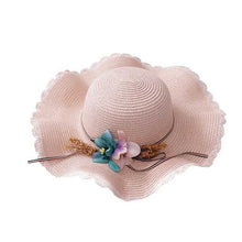 Load image into Gallery viewer, Children Girl Fashion Concise Casual Cute Sweet Breathable Sunscreen Beach Sun Hat With Bag Toddler Girls Accessories 1-8Y
