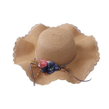 Load image into Gallery viewer, Children Girl Fashion Concise Casual Cute Sweet Breathable Sunscreen Beach Sun Hat With Bag Toddler Girls Accessories 1-8Y
