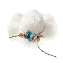Load image into Gallery viewer, Children Girl Fashion Concise Casual Cute Sweet Breathable Sunscreen Beach Sun Hat With Bag Toddler Girls Accessories 1-8Y
