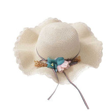 Load image into Gallery viewer, Children Girl Fashion Concise Casual Cute Sweet Breathable Sunscreen Beach Sun Hat With Bag Toddler Girls Accessories 1-8Y
