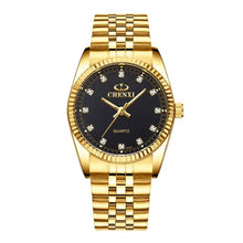 Load image into Gallery viewer, CHENXI Luxury Couple Watch Golden Fashion Stainless Steel Lovers Watch Quartz Wrist Watches For Women &amp; Men Analog Wristwatch
