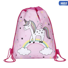 Load image into Gallery viewer, Free shipping Unicorn Drawstring bag for Girls Travel Storage Package Cartoon School Backpacks Children Birthday Party Favors
