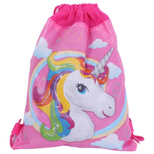 Load image into Gallery viewer, Free shipping Unicorn Drawstring bag for Girls Travel Storage Package Cartoon School Backpacks Children Birthday Party Favors
