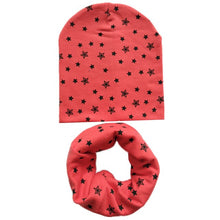 Load image into Gallery viewer, Autumn Winter Baby Hat Set Boys Girls Neck Scarf Spring Warm Neckerchief Kids Beanies Sets Cotton Children Hat Scarf 2pcs Sets
