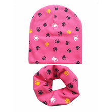 Load image into Gallery viewer, Autumn Winter Baby Hat Set Boys Girls Neck Scarf Spring Warm Neckerchief Kids Beanies Sets Cotton Children Hat Scarf 2pcs Sets

