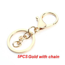Load image into Gallery viewer, 5-20pcs/lot Key Chain Key Ring keychain Bronze Rhodium Gold 28mm Long Round Split Keyrings Keychain Jewelry Making Wholesale DIY
