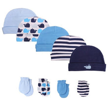 Load image into Gallery viewer, Baby Hat and Mittens Girl Boy Cap Socks Comfy Infant Hat &amp; Gloves Cotton Toddler Newborn Baby Accessorise For 0-6

