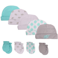 Load image into Gallery viewer, Baby Hat and Mittens Girl Boy Cap Socks Comfy Infant Hat &amp; Gloves Cotton Toddler Newborn Baby Accessorise For 0-6
