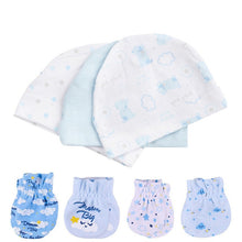Load image into Gallery viewer, Baby Hat and Mittens Girl Boy Cap Socks Comfy Infant Hat &amp; Gloves Cotton Toddler Newborn Baby Accessorise For 0-6
